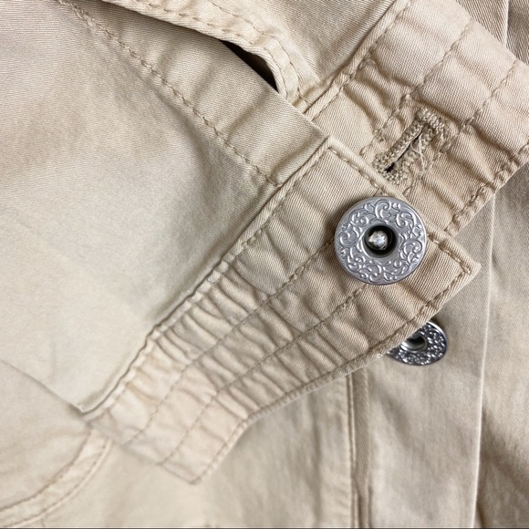 Chico’s Tan w/ White Appliqué Button-Up Jacket XS - Picture 5 of 8